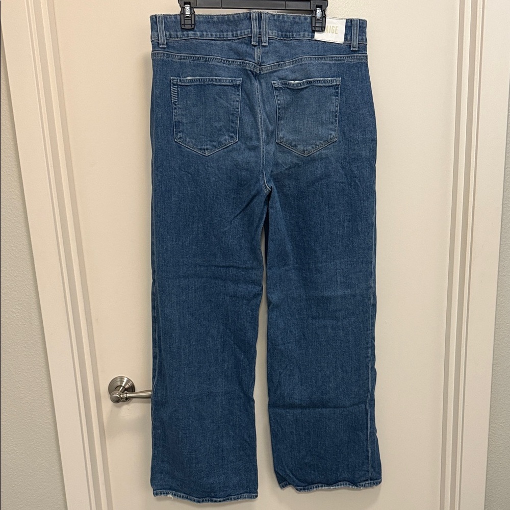 PAIGE Sasha High Rise Wide Leg Jeans in Medium Blue Wash - Picture 8 of 11